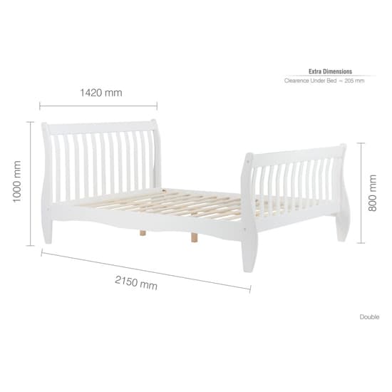 Balford Pine Wood Double Bed In White_5