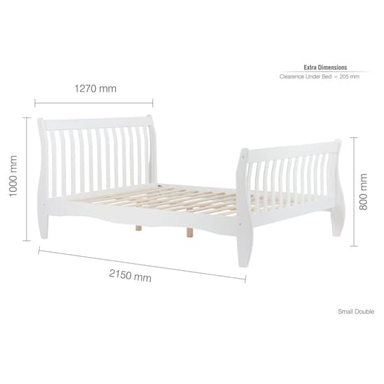 Balford Pine Wood Small Double Bed In White_5