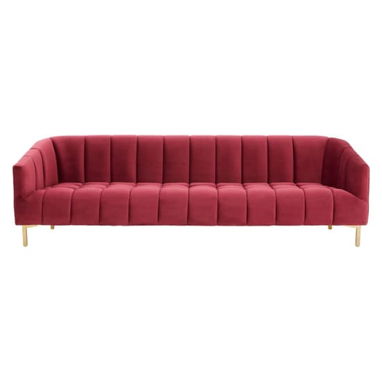 Balles Upholstered Velvet 3 Seater Sofa In Wine_2