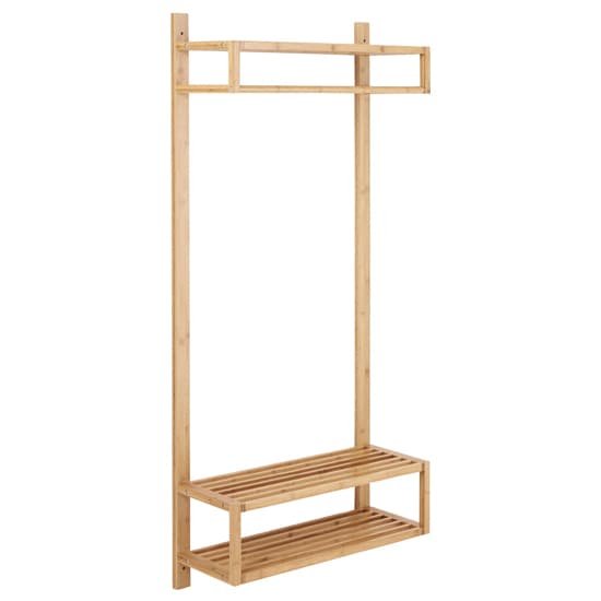Ballie Wall Hung Wooden Coat Rack With Clothes Bar In Natural_3