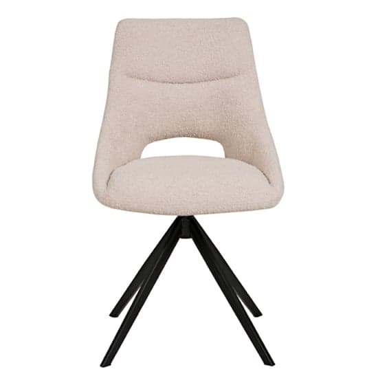 Balta Cream Fabric Dining Chairs With Black Metal Legs In Pair_2