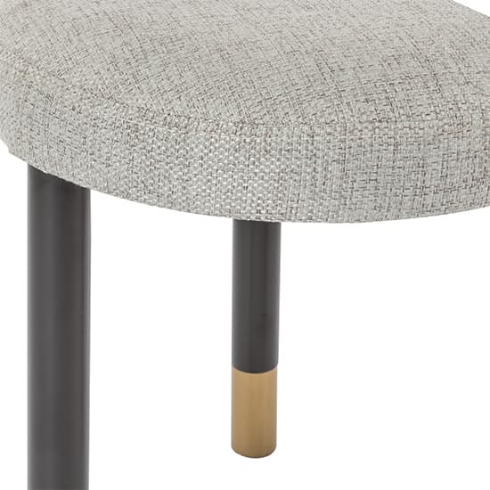 Balta Wooden Dressing Stool Round With Stone Grey Fabric Seat_2