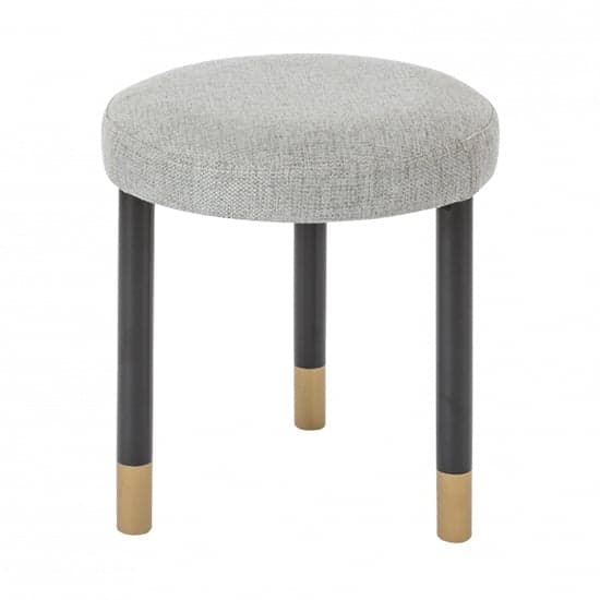 Balta Wooden Dressing Stool Round With Stone Grey Fabric Seat_1