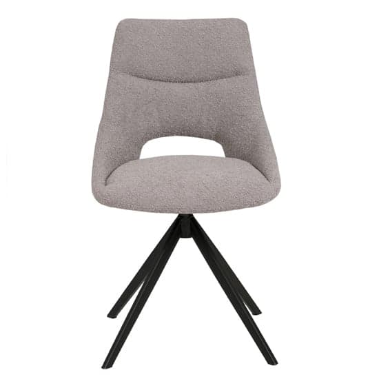 Balta Grey Fabric Dining Chairs With Black Metal Legs In Pair_2
