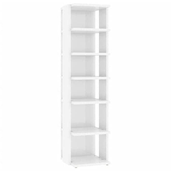 Balta High Gloss Shoe Storage Rack With 6 Shelves In White_2