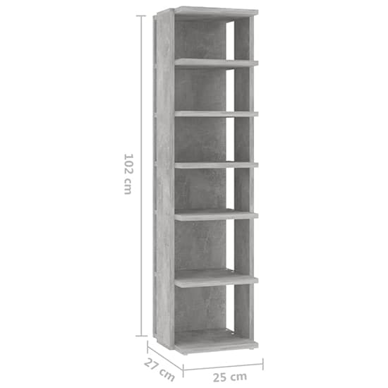 Balta Shoe Storage Rack With 6 Shelves In Concrete Effect_4
