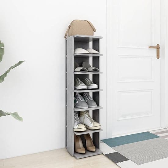 Balta Shoe Storage Rack With 6 Shelves In Concrete Effect