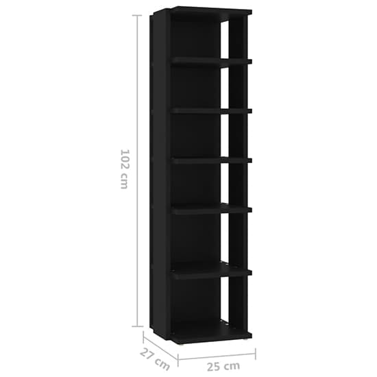 Balta Wooden Shoe Storage Rack With 6 Shelves In Black_4