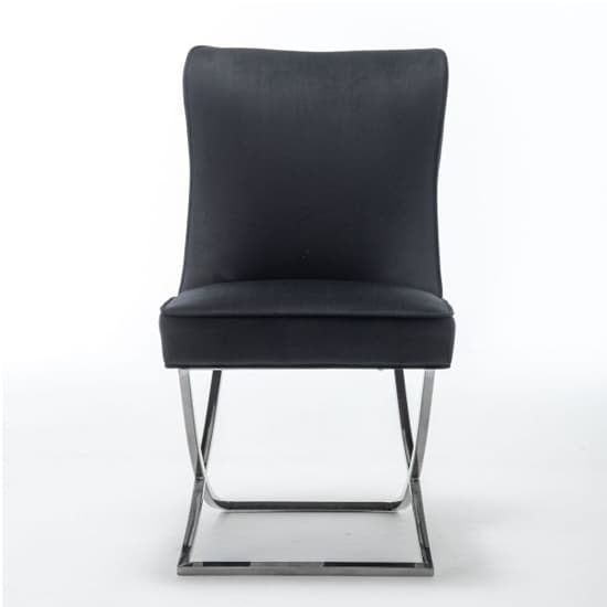 Baltec Black Velvet Upholstered Dining Chair In Pair_3