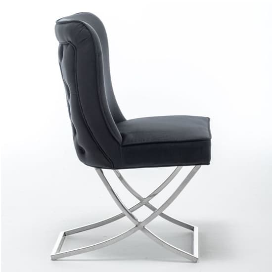 Baltec Black Velvet Upholstered Dining Chair In Pair_4