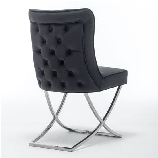 Baltec Black Velvet Upholstered Dining Chair In Pair_5