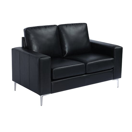 Baltic Faux Leather 2 Seater Sofa In Black_5