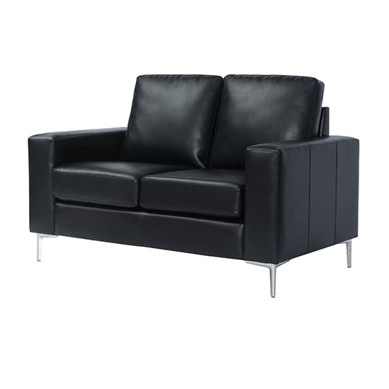 Baltic Faux Leather 2 Seater Sofa In Black_6