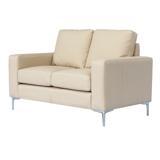 Baltic Faux Leather 2 Seater Sofa In Ivory_6