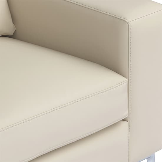 Baltic Faux Leather 2 Seater Sofa In Ivory_7