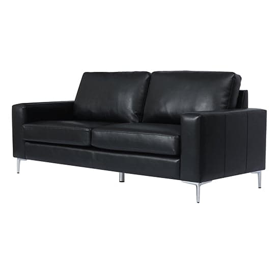 Baltic Faux Leather 3 Seater Sofa In Black_4