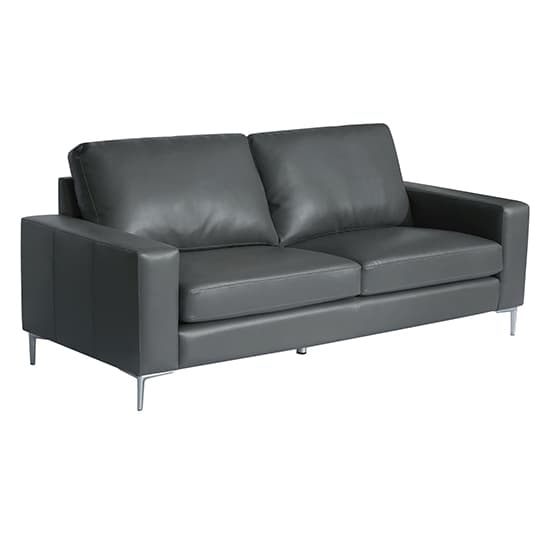 Baltic Faux Leather 3 Seater Sofa In Dark Grey_4