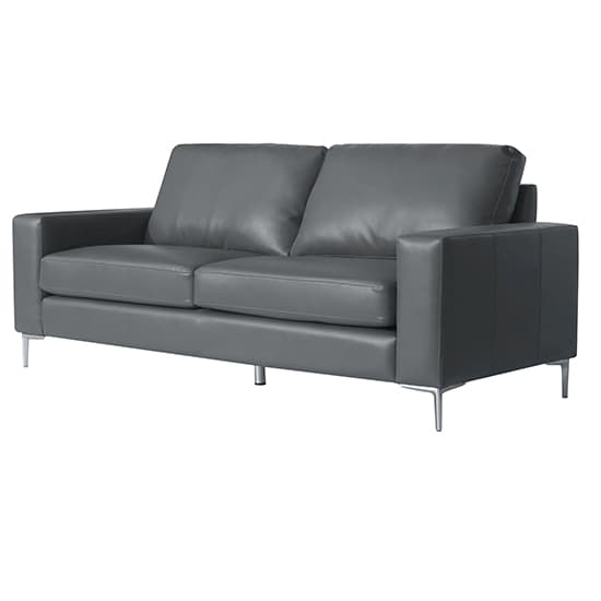 Baltic Faux Leather 3 Seater Sofa In Dark Grey_5