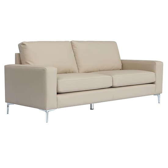Baltic Faux Leather 3 Seater Sofa In Ivory_4