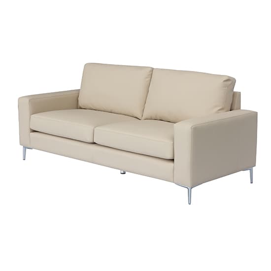 Baltic Faux Leather 3 Seater Sofa In Ivory_5