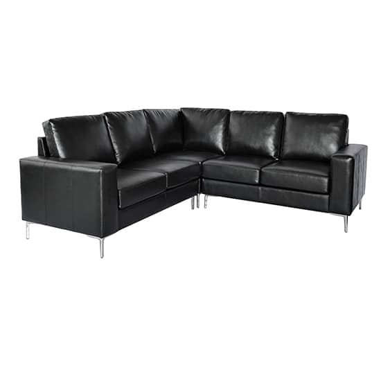 Baltic Faux Leather Corner Sofa In Black_3