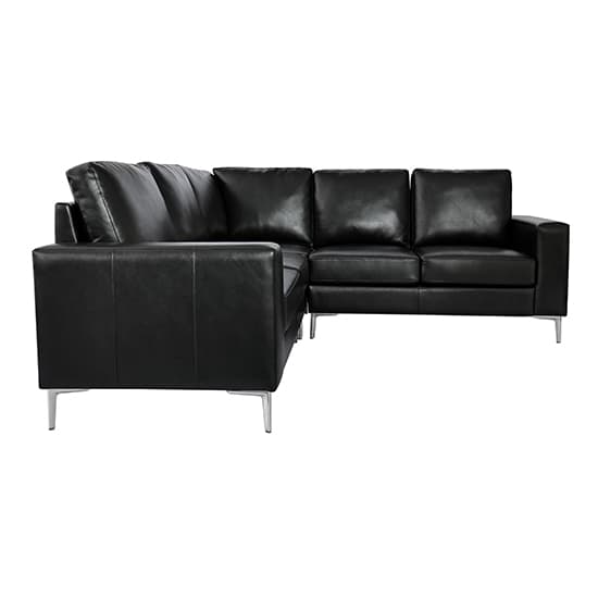 Baltic Faux Leather Corner Sofa In Black_4