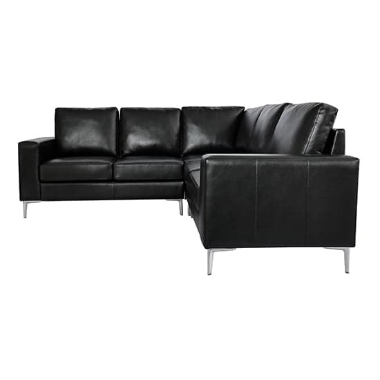 Baltic Faux Leather Corner Sofa In Black_5