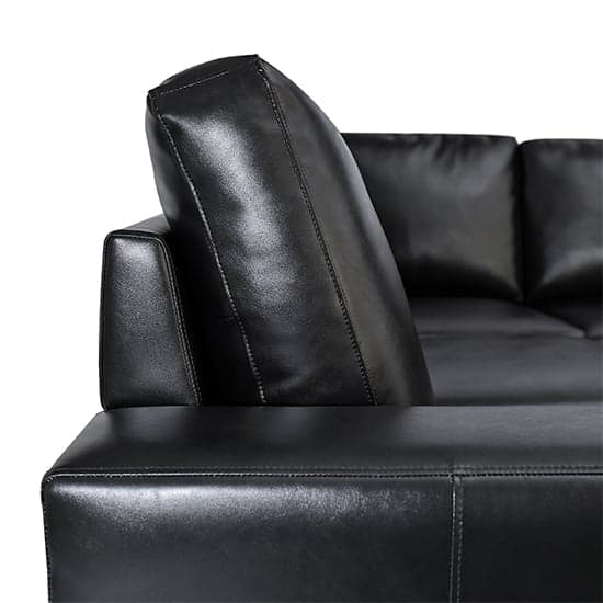 Baltic Faux Leather Corner Sofa In Black_6