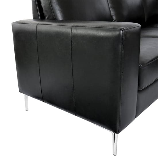 Baltic Faux Leather Corner Sofa In Black_8