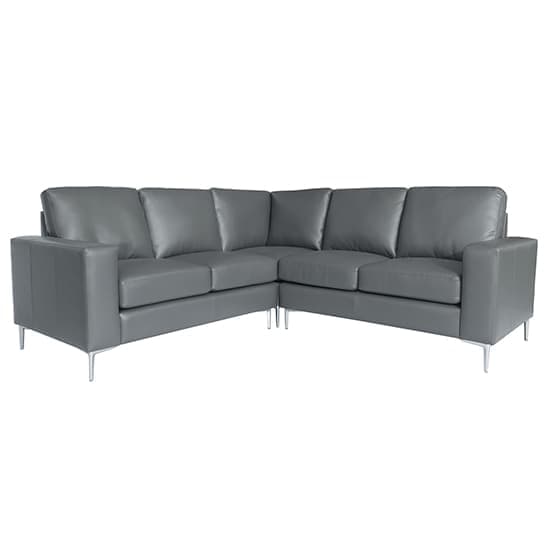 Baltic Faux Leather Corner Sofa In Dark Grey_4