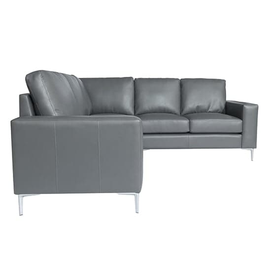 Baltic Faux Leather Corner Sofa In Dark Grey_5