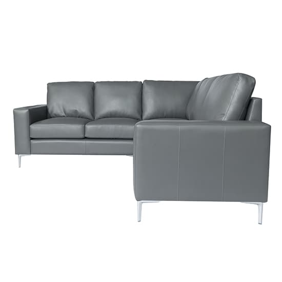 Baltic Faux Leather Corner Sofa In Dark Grey_6