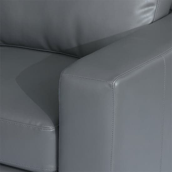 Baltic Faux Leather Corner Sofa In Dark Grey_7