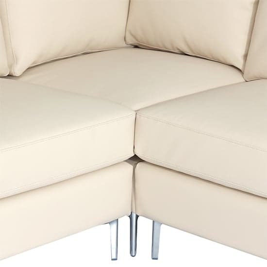 Baltic Faux Leather Corner Sofa In Ivory_9