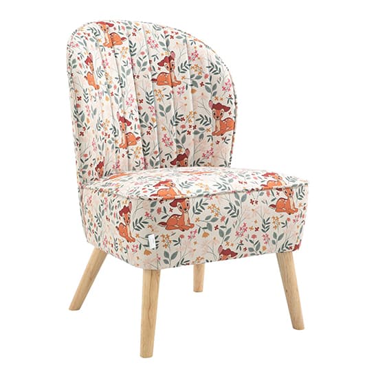 Bambi Fabric Childrens Pleated Back Accent Chair In White_5