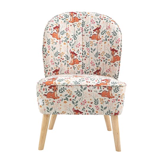Bambi Fabric Childrens Pleated Back Accent Chair In White_6