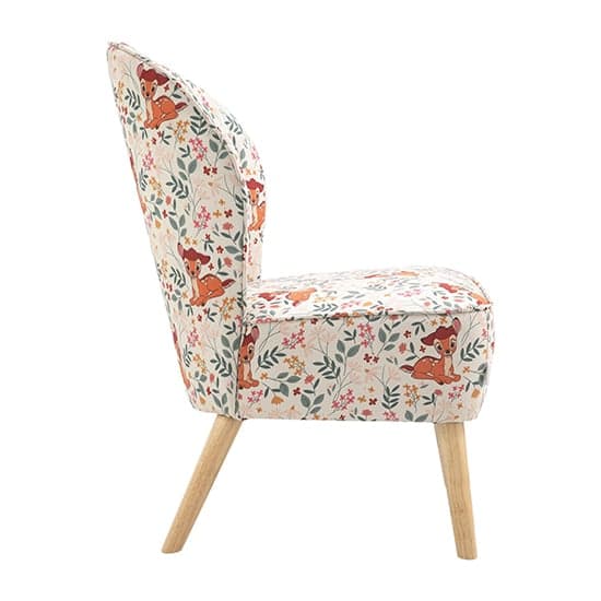 Bambi Fabric Childrens Pleated Back Accent Chair In White_7