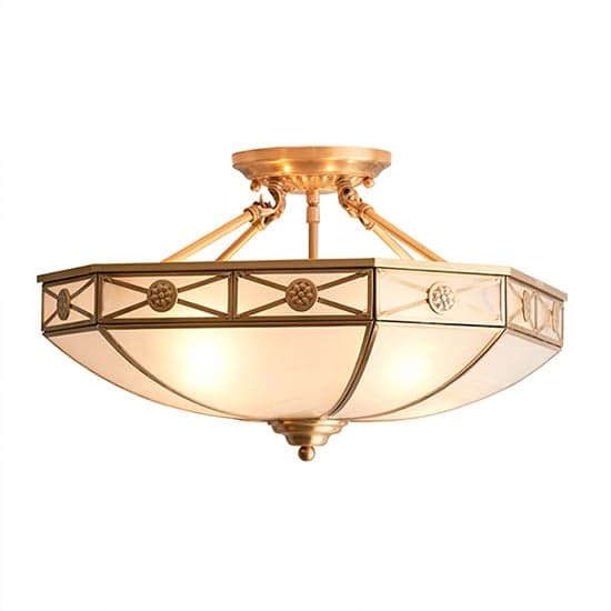 Bannerman 4 Lights Semi Flush Ceiling Light In Antique Brass_2