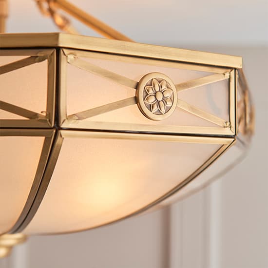 Bannerman 4 Lights Semi Flush Ceiling Light In Antique Brass_4