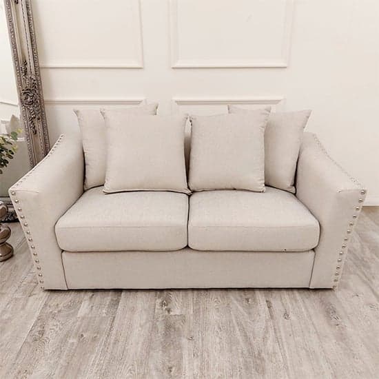 Barbon Fabric 3 + 2 Seater Sofa Set In Beige_3