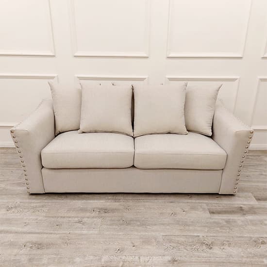 Barbon Fabric 3 + 2 Seater Sofa Set In Beige_4