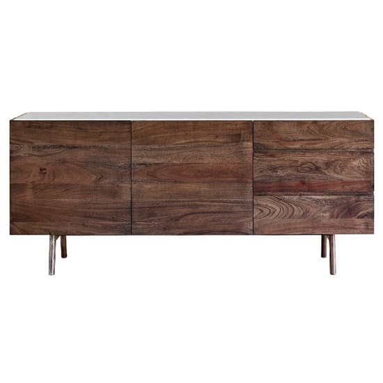 Barcela Wooden Sideboard With White Marble Top In Walnut_4