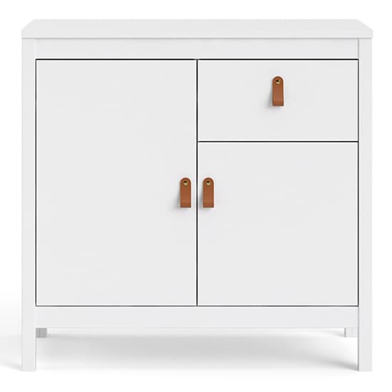 Barcila 2 Doors 1 Drawer Wooden Sideboard In White_3