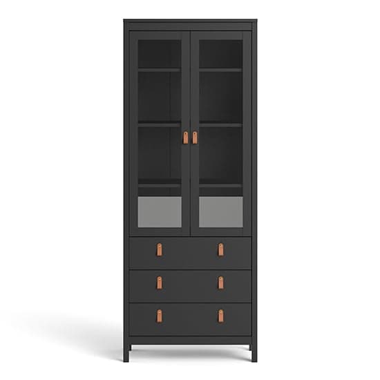 Barcila 2 Doors 3 Drawers Display Cabinet In Matt Black_3