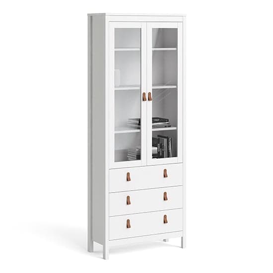 Barcila 2 Doors 3 Drawers Display Cabinet In White_2