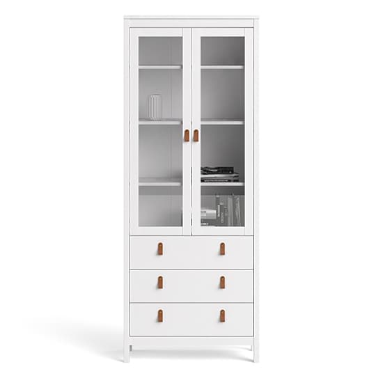 Barcila 2 Doors 3 Drawers Display Cabinet In White_3