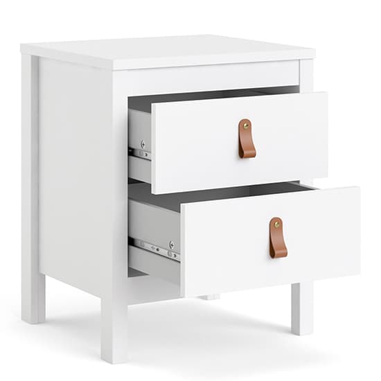 Barcila 2 Drawers Bedside Table In White_4