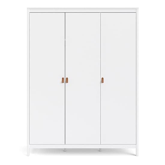 Barcila 3 Doors Wooden Wardrobe In White_3