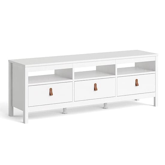 Barcila 3 Drawers Wooden TV Stand In White_2