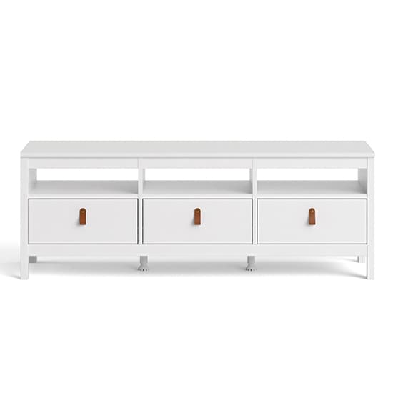 Barcila 3 Drawers Wooden TV Stand In White_3